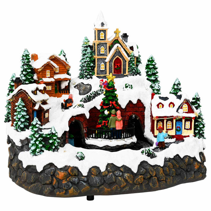 Sat de Crăciun cu trenuleț SALO 25,5 x 20 x 23 cm Rășină WALTI