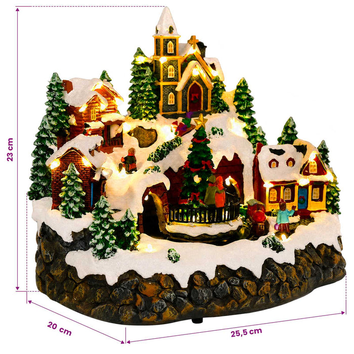 Sat de Crăciun cu trenuleț SALO 25,5 x 20 x 23 cm Rășină WALTI