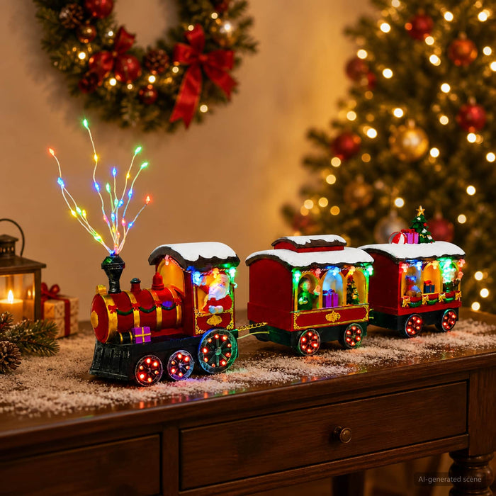 Tren de Crăciun SALO 51 x 9,5 x 24,5 cm Resin Multicolour WALTI