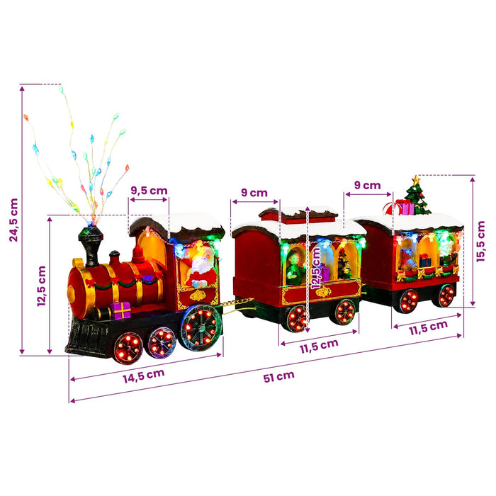 Tren de Crăciun SALO 51 x 9,5 x 24,5 cm Resin Multicolour WALTI