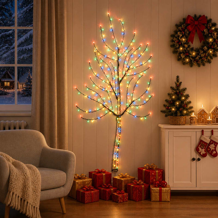 Brad de Crăciun de perete cu LED 150 cm 140 LED-uri Multicolor - WALTI WALTI