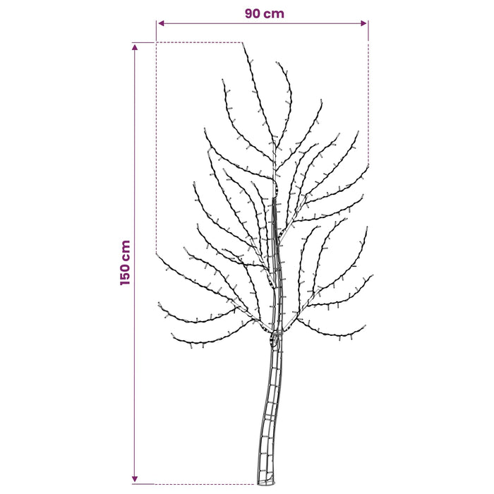 Brad de Crăciun de perete cu LED 150 cm 140 LED-uri Multicolor - WALTI WALTI