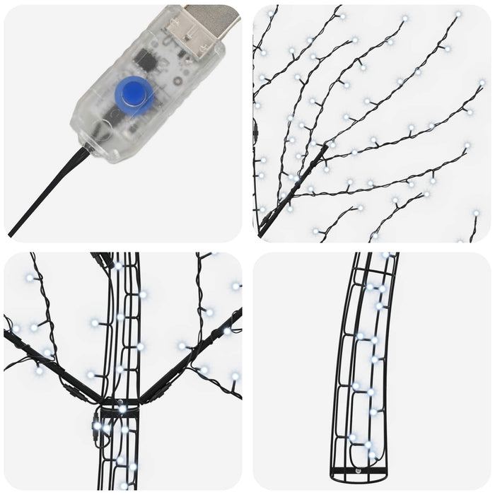 Brad de Crăciun de perete cu LED 180 cm 200 LED-uri Alb rece - WALTI WALTI