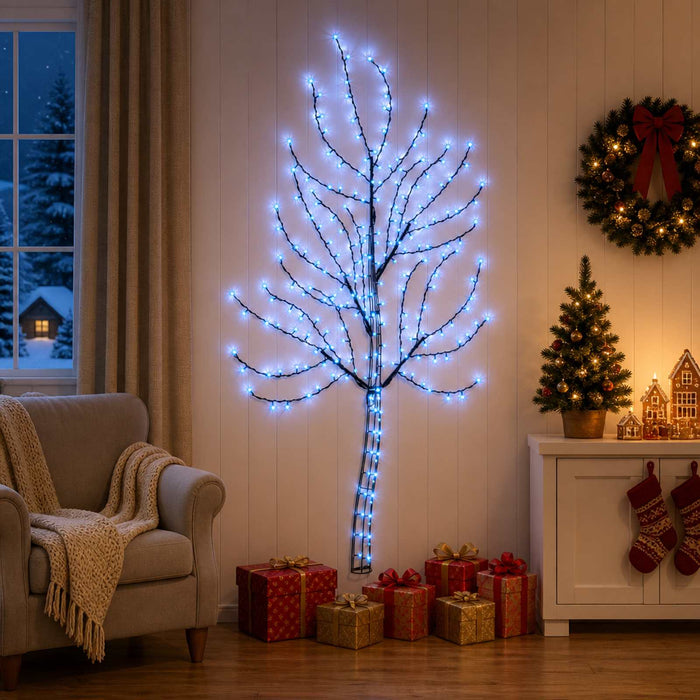 Brad de Crăciun de perete cu LED 180 cm 200 LED-uri Albastru - WALTI WALTI
