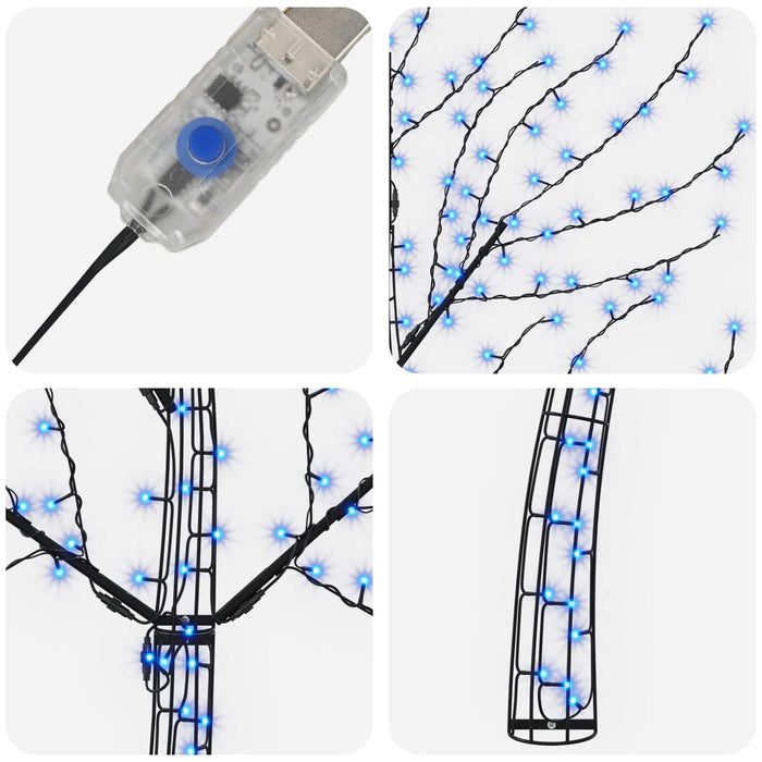 Brad de Crăciun de perete cu LED 180 cm 200 LED-uri Albastru - WALTI WALTI