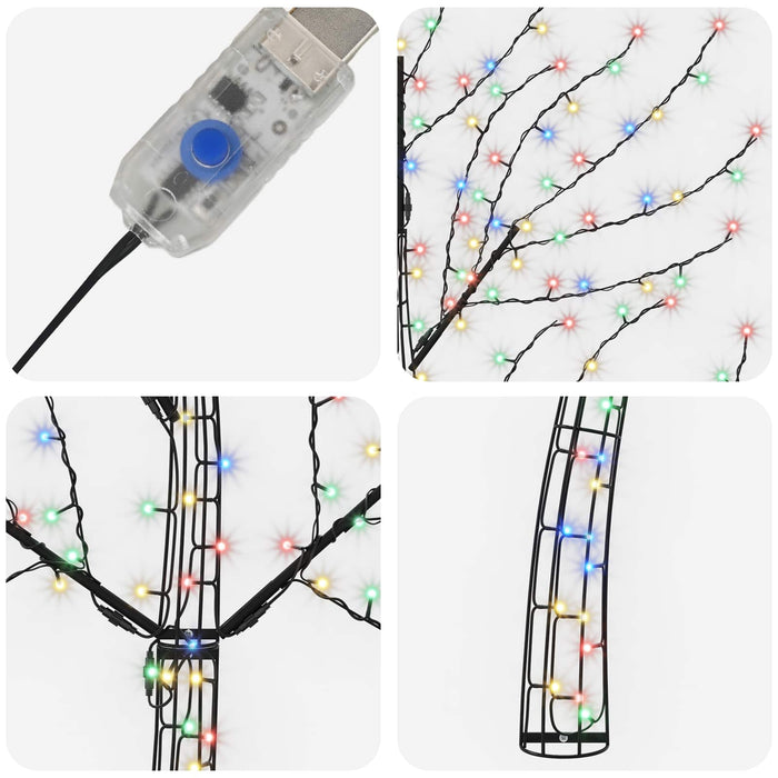 Brad de Crăciun de perete cu LED 180 cm 200 LED-uri Multicolor - WALTI WALTI
