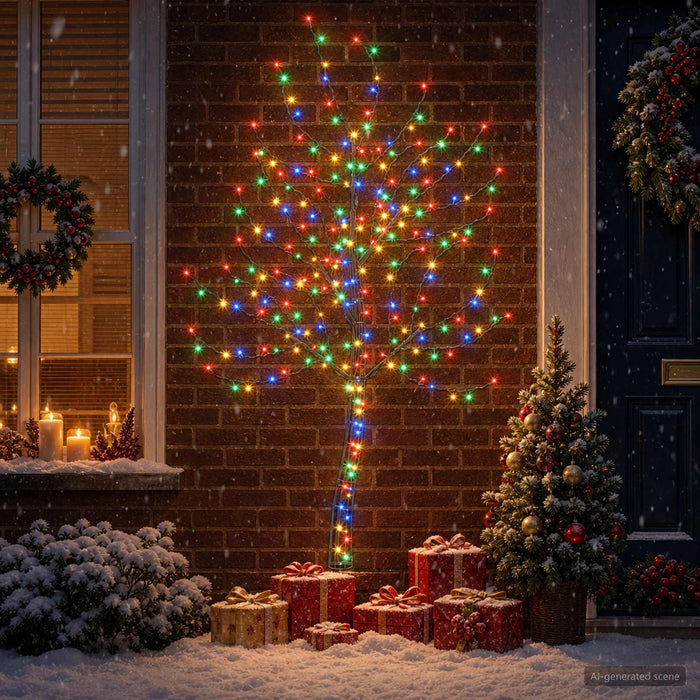Brad de Crăciun de perete cu LED 180 cm 200 LED-uri Multicolor - WALTI WALTI