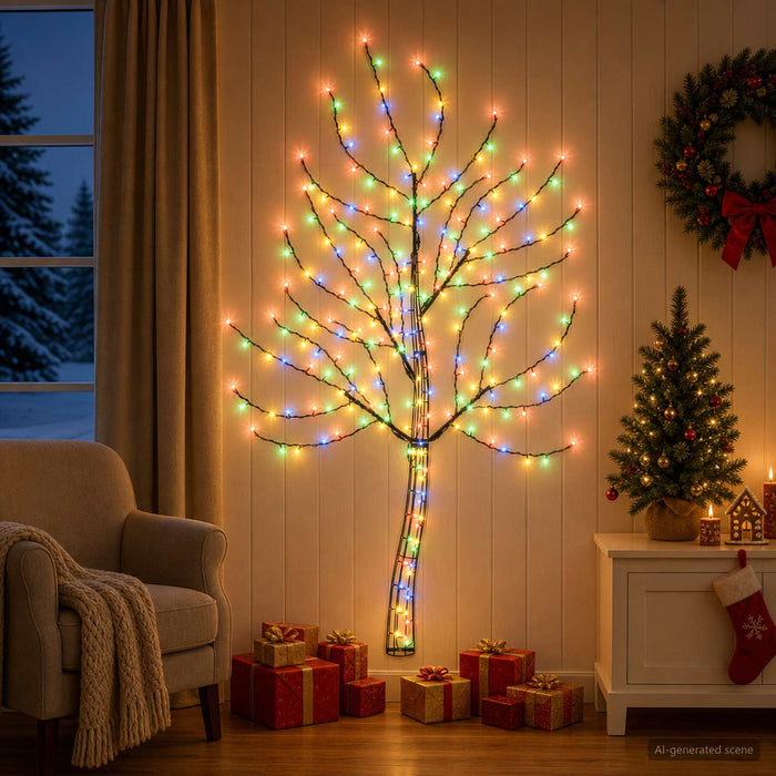 Brad de Crăciun de perete cu LED 180 cm 200 LED-uri Multicolor - WALTI WALTI