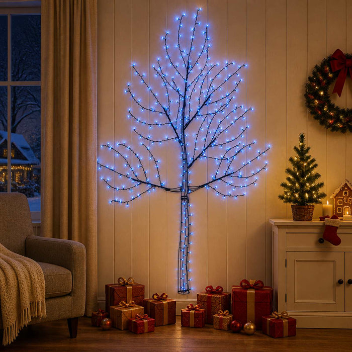 Brad de Crăciun de perete cu LED 210 cm 312 LED-uri Albastru - WALTI WALTI