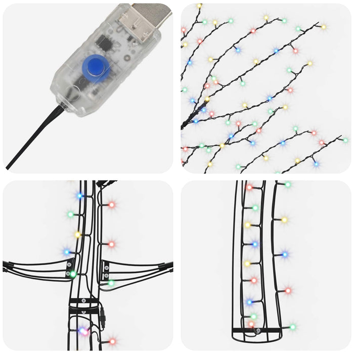 Brad de Crăciun de perete cu LED 210 cm 312 LED-uri Multicolor - WALTI WALTI