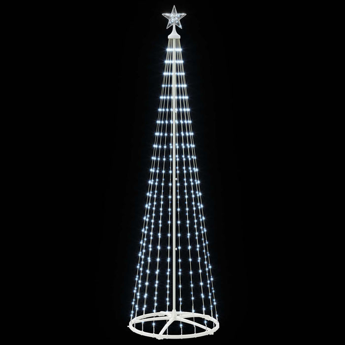 Brad de Crăciun conic cu LED 250 cm 470 LED-uri Alb rece Oțel - WALTI WALTI