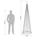 Brad de Crăciun conic cu LED 250 cm 470 LED-uri Alb rece Oțel - WALTI WALTI