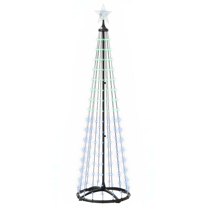 Brad de Crăciun conic cu LED 180 cm 250 LED-uri Multicolor Oțel - WALTI WALTI