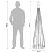 Brad de Crăciun conic cu LED 180 cm 250 LED-uri Multicolor Oțel - WALTI WALTI