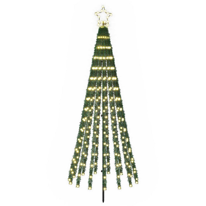 Brad de Crăciun LED 180 cm 255 LED-uri Alb cald Oțel Negru - WALTI WALTI