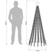 Brad de Crăciun LED 180 cm 255 LED-uri Alb cald Oțel Negru - WALTI WALTI