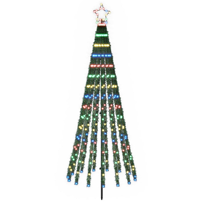 Brad de Crăciun LED 180 cm 255 LED-uri Multicolor Oțel Negru - WALTI WALTI