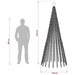 Brad de Crăciun LED 250 cm 475 LED-uri Albastru Oțel Negru - WALTI WALTI