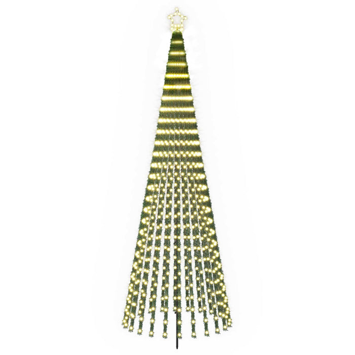 Brad de Crăciun LED 300 cm 668 LED-uri Alb cald Oțel Negru - WALTI WALTI