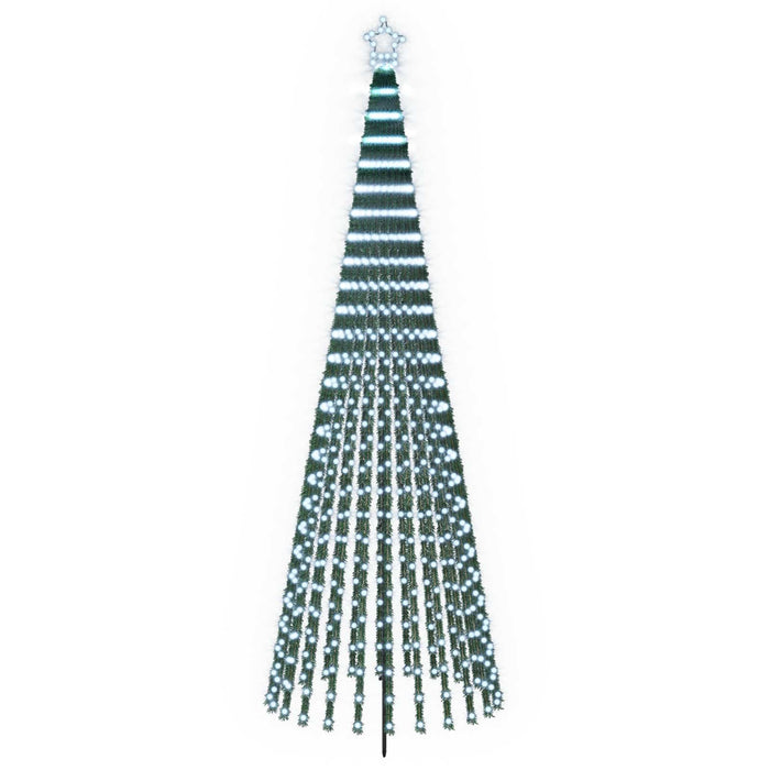 Brad de Crăciun LED 300 cm 668 LED-uri Alb rece Oțel Negru WALTI
