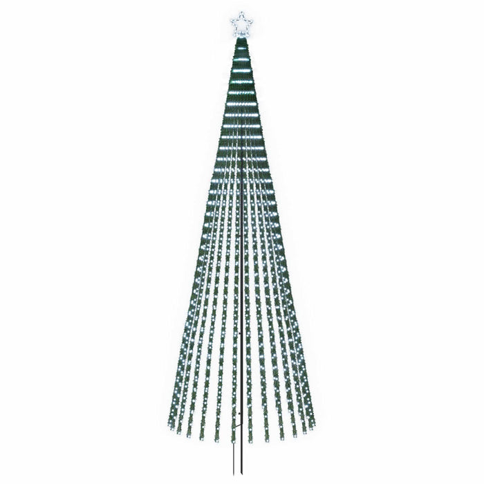 Brad de Crăciun LED 400 cm 1028 LED-uri Alb rece Oțel Negru - WALTI WALTI