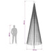 Brad de Crăciun LED 400 cm 1028 LED-uri Alb rece Oțel Negru - WALTI WALTI