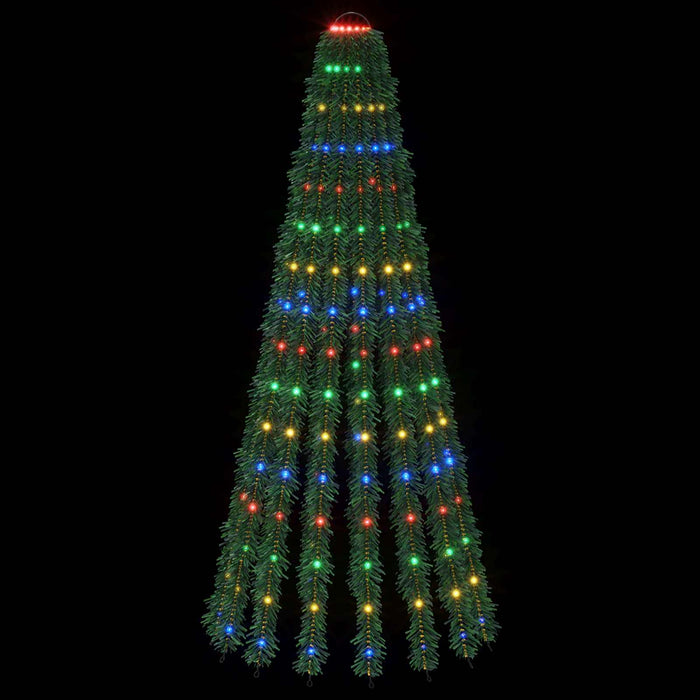 Brad de Crăciun LED 150 cm 240 LED-uri Multicolor Oțel Verde WALTI