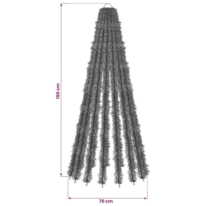 Brad de Crăciun LED 150 cm 240 LED-uri Multicolor Oțel Verde WALTI