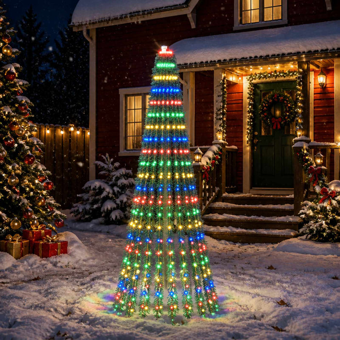 Brad de Crăciun LED 220 cm 460 LED-uri Multicolor Oțel Verde WALTI