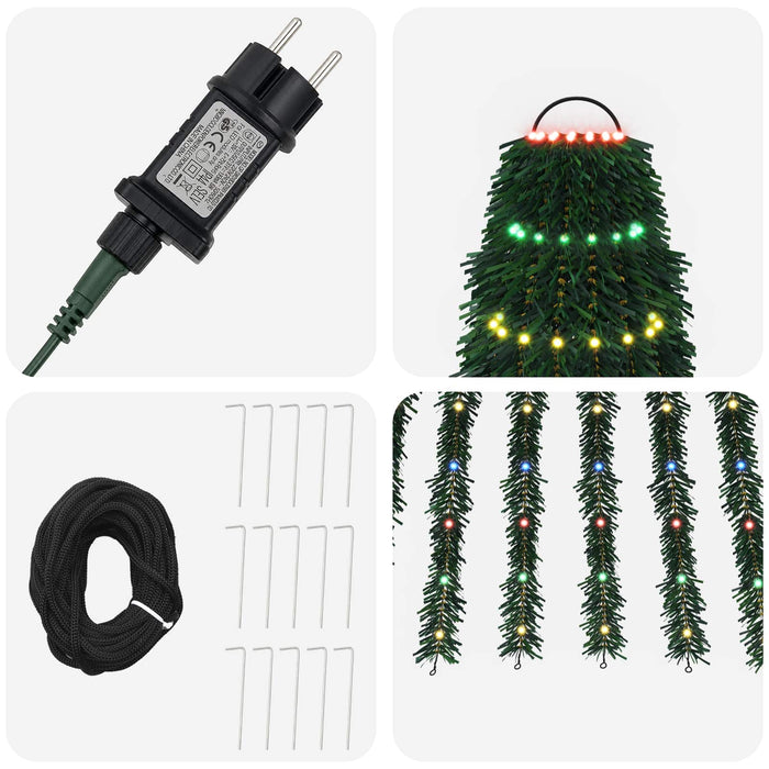 Brad de Crăciun LED 220 cm 460 LED-uri Multicolor Oțel Verde WALTI