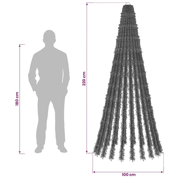 Brad de Crăciun LED 220 cm 460 LED-uri Multicolor Oțel Verde WALTI