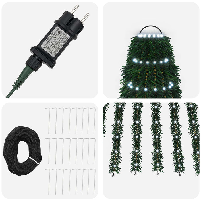 Brad de Crăciun LED 270 cm 648 LED-uri Alb rece Oțel Verde WALTI
