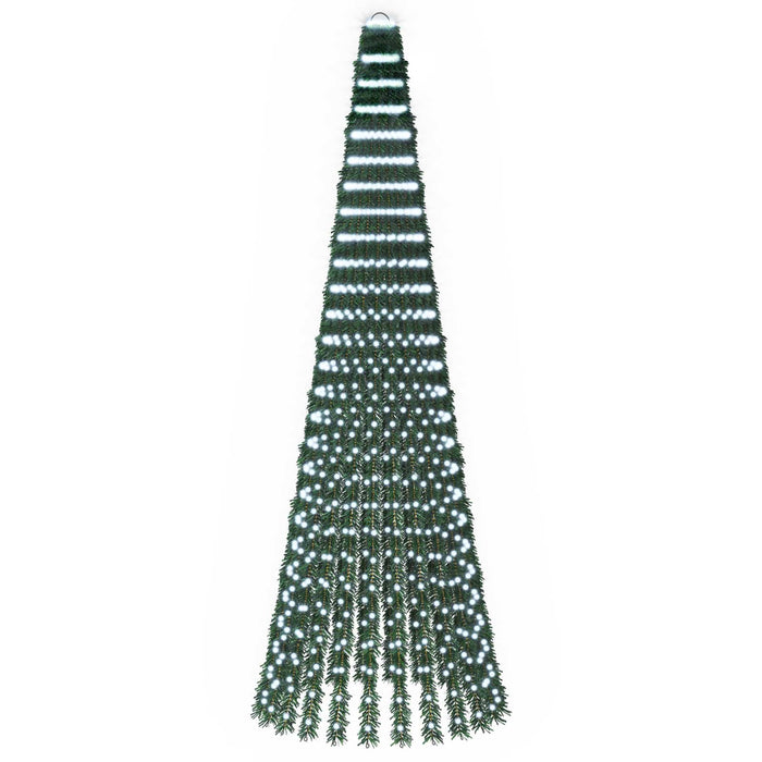 Brad de Crăciun LED 270 cm 648 LED-uri Alb rece Oțel Verde WALTI