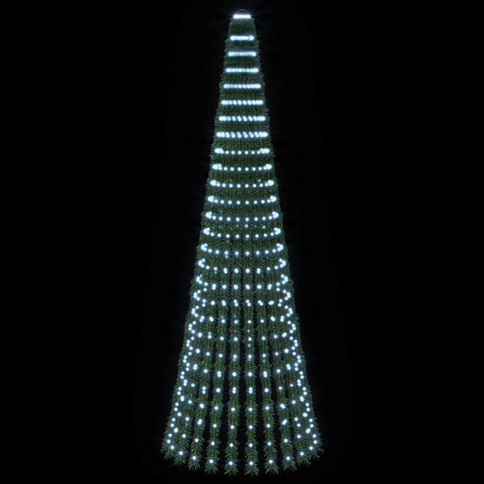 Brad de Crăciun LED 270 cm 648 LED-uri Alb rece Oțel Verde WALTI