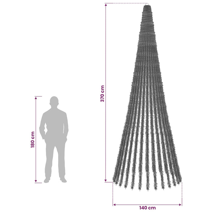 Brad de Crăciun LED 370 cm 1008 LED-uri Alb cald Oțel Verde WALTI