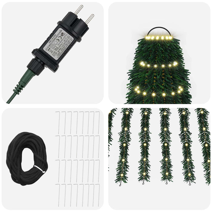 Brad de Crăciun LED 470 cm 1504 LED-uri Alb cald Oțel Verde WALTI