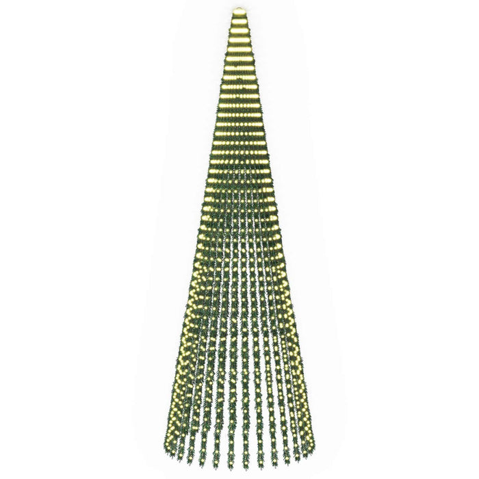 Brad de Crăciun LED 470 cm 1504 LED-uri Alb cald Oțel Verde WALTI