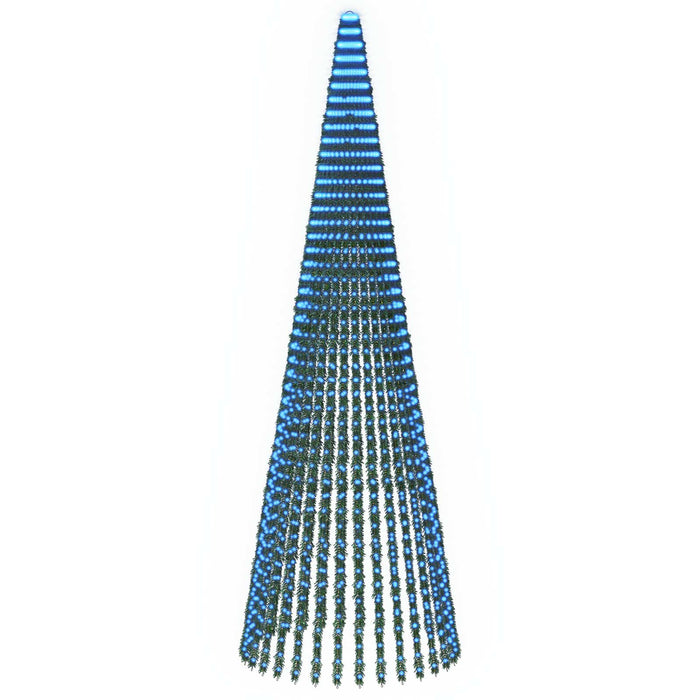 Brad de Crăciun LED 470 cm 1504 LED-uri Albastru Oțel Verde WALTI
