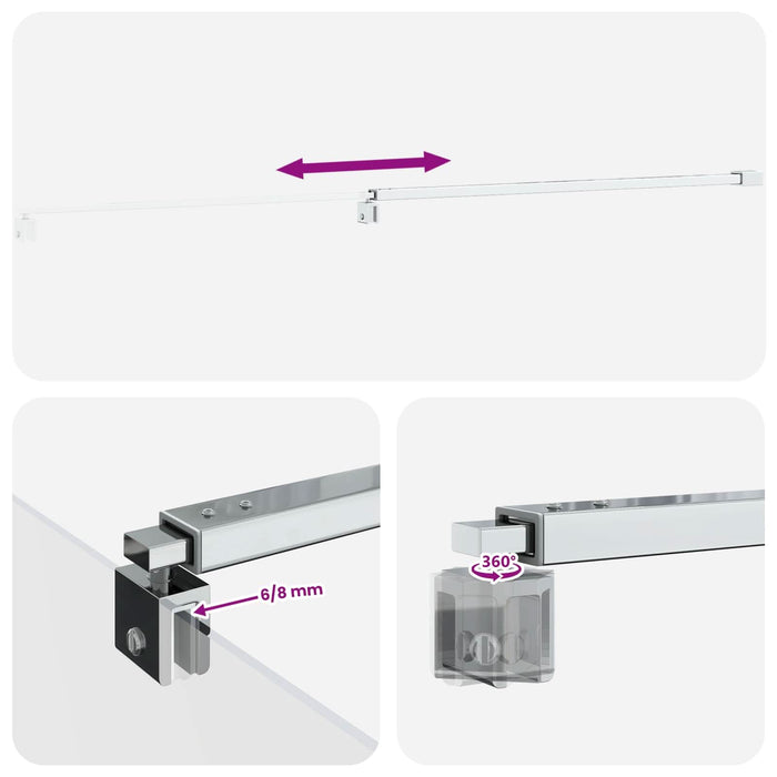 Bară de susținere paravan duș 70-120 cm pentru sticlă de 6/8 mm - WALTI WALTI