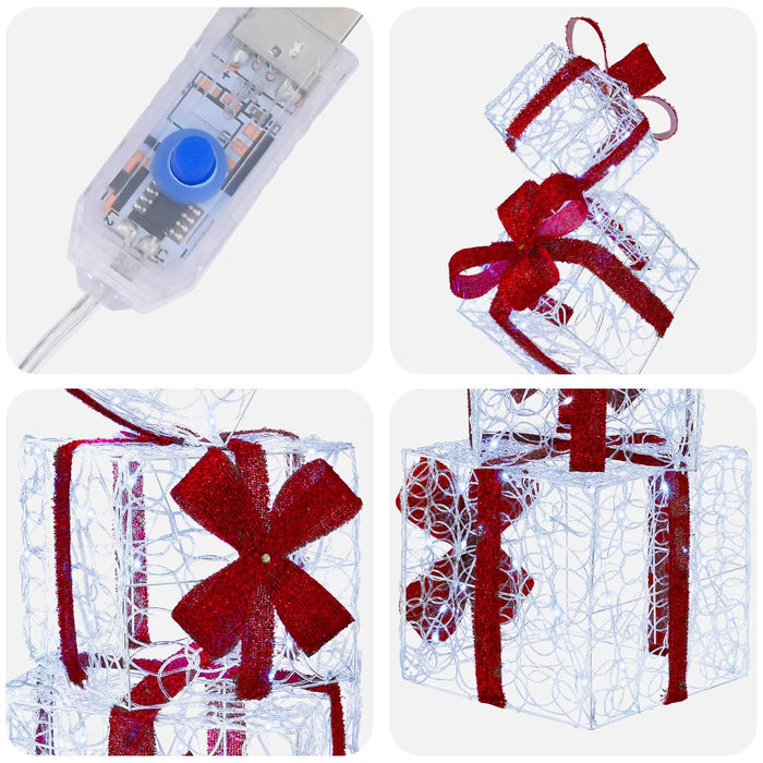 Decorațiune de Crăciun cutie de cadou 5 buc. 125 LED-uri - WALTI WALTI