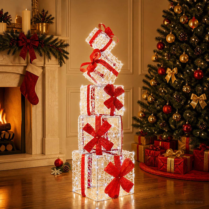 Decorațiune de Crăciun cutie de cadou 5 buc. 125 LED-uri - WALTI WALTI