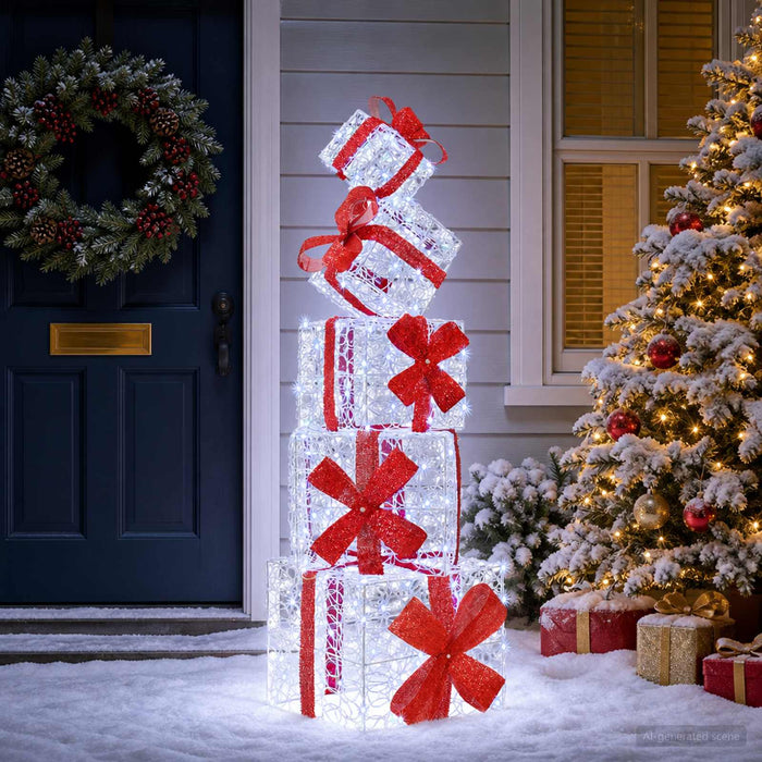 Decorațiune de Crăciun cutie de cadou 5 buc. 125 LED-uri - WALTI WALTI