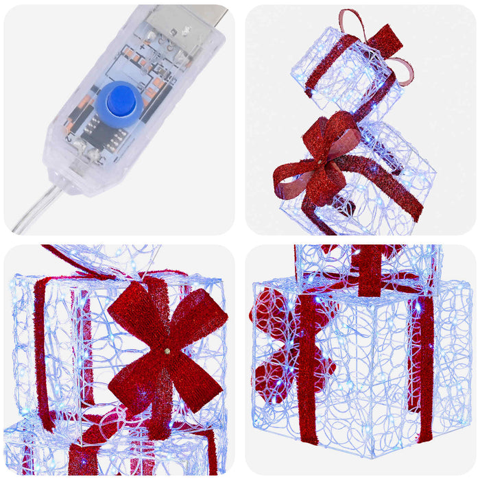 Decorațiune de Crăciun cutie de cadou 5 buc. 125 LED-uri - WALTI WALTI