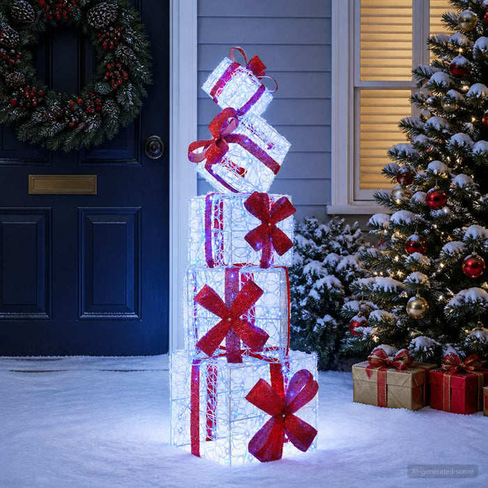 Decorațiune de Crăciun cutie de cadou 5 buc. 125 LED-uri - WALTI WALTI