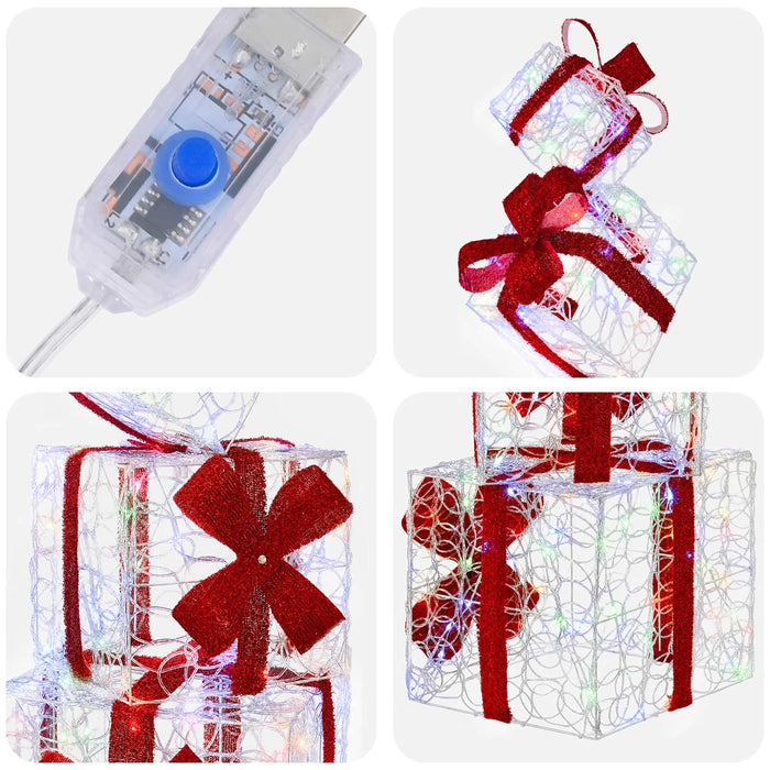 Decorațiune de Crăciun cutie de cadou 5 buc. 125 LED-uri - WALTI WALTI