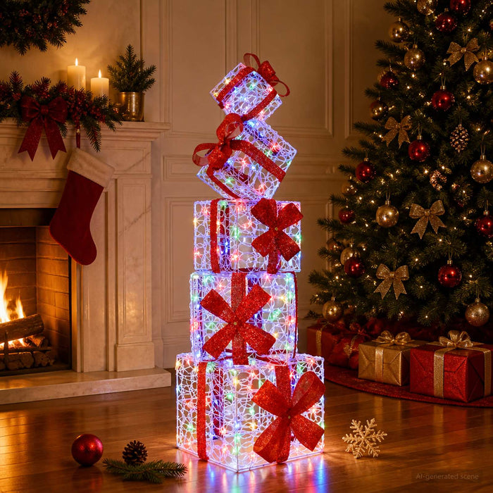 Decorațiune de Crăciun cutie de cadou 5 buc. 125 LED-uri - WALTI WALTI