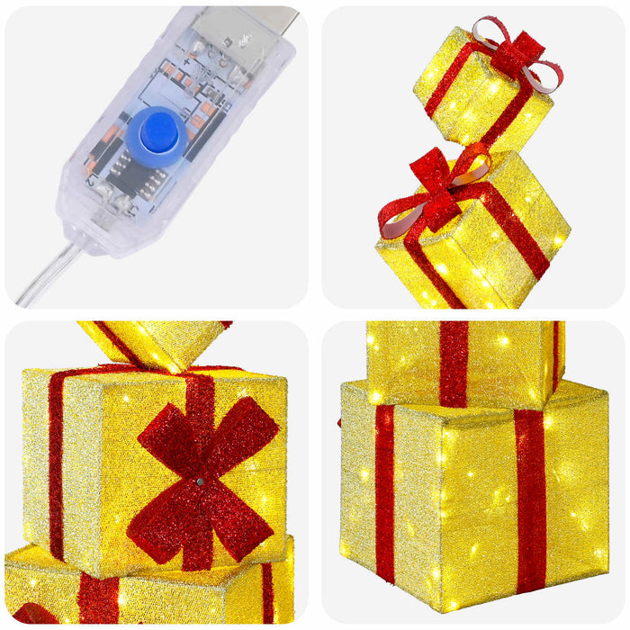 Decorațiune de Crăciun cutie de cadou 5 buc. 125 LED-uri - WALTI WALTI