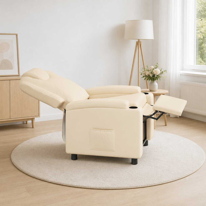 Fotoliu recliner Crem 75 x 95 x 106 cm Țesătură - WALTI WALTI