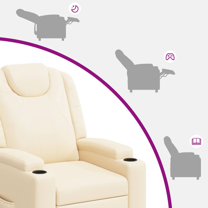 Fotoliu recliner Crem 75 x 95 x 106 cm Țesătură - WALTI WALTI
