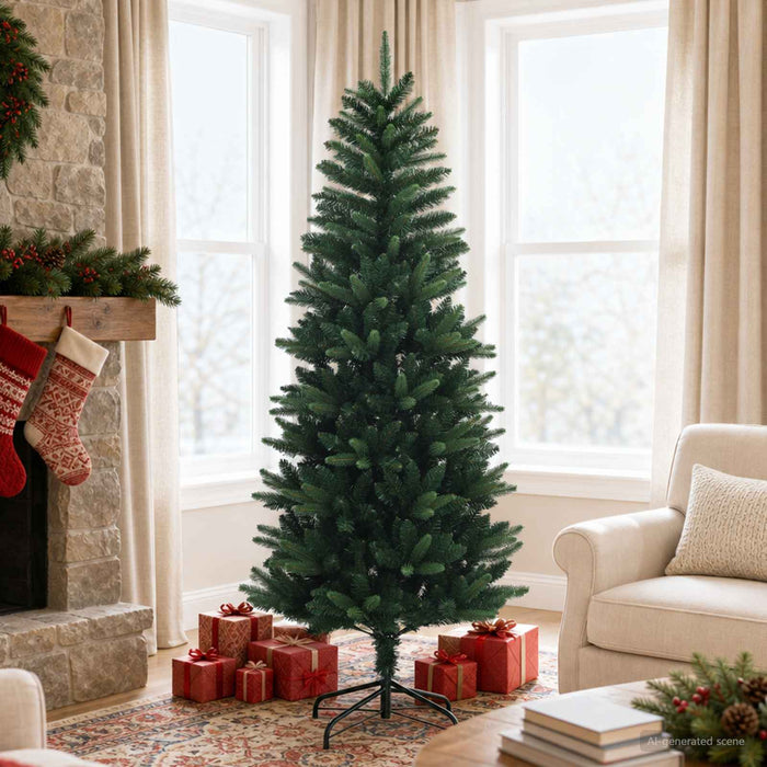 Artificial Hinged Christmas Tree 180 cm PE și PVC Verde WALTI